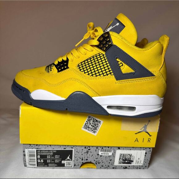 Size 8 - Nike Air Jordan 4 Retro Lightning 2021 Men's Shoes - Picture 8 of 9